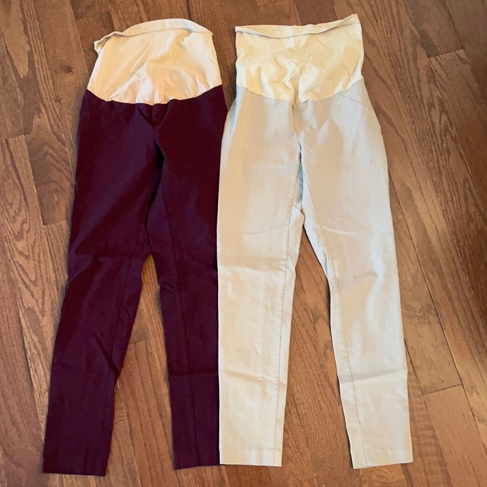 2 Pair Maternity Stretchy Pants- Small